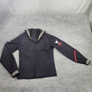 Vintage US Navy Wool Sailor Jumper Black Crackerjack Uniform Men Small 37 Chest